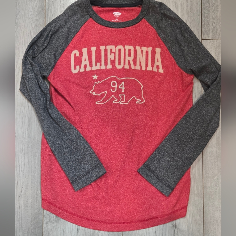 California Kids Raglan Shirt - Red and Gray